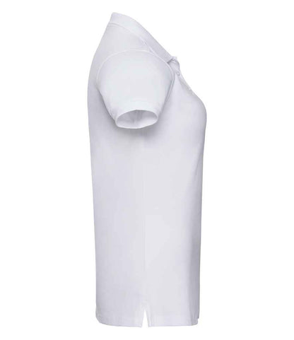 Russell Russell Athletic Ladies Stretch Piqué Polo Shirt White