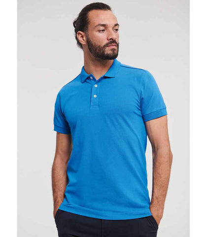 Russell Russell Athletic Stretch Piqué Polo Shirt Azure