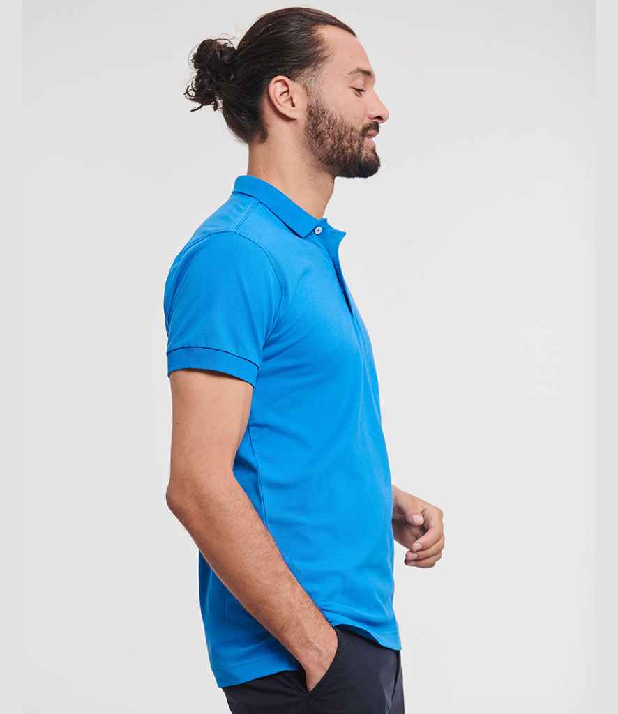 Russell Russell Athletic Stretch Piqué Polo Shirt Azure