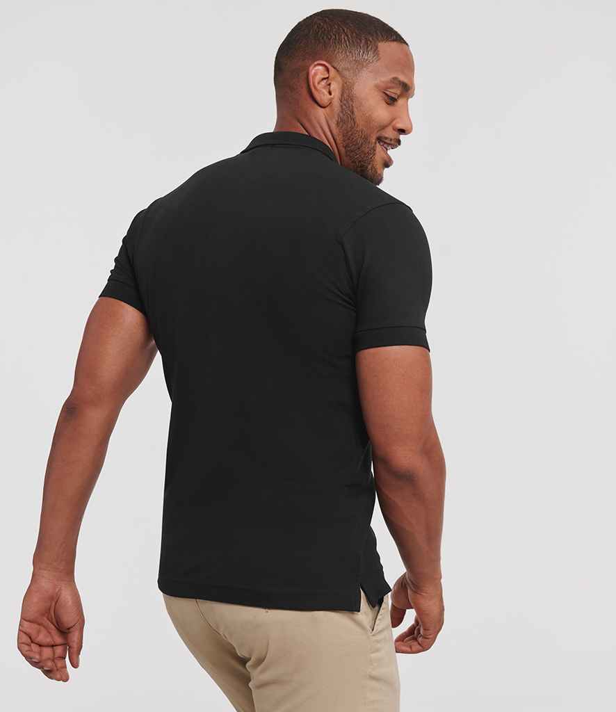 Russell Russell Athletic Stretch Piqué Polo Shirt Black