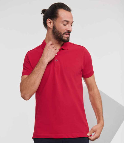 Russell Russell Athletic Stretch Piqué Polo Shirt Classic Red