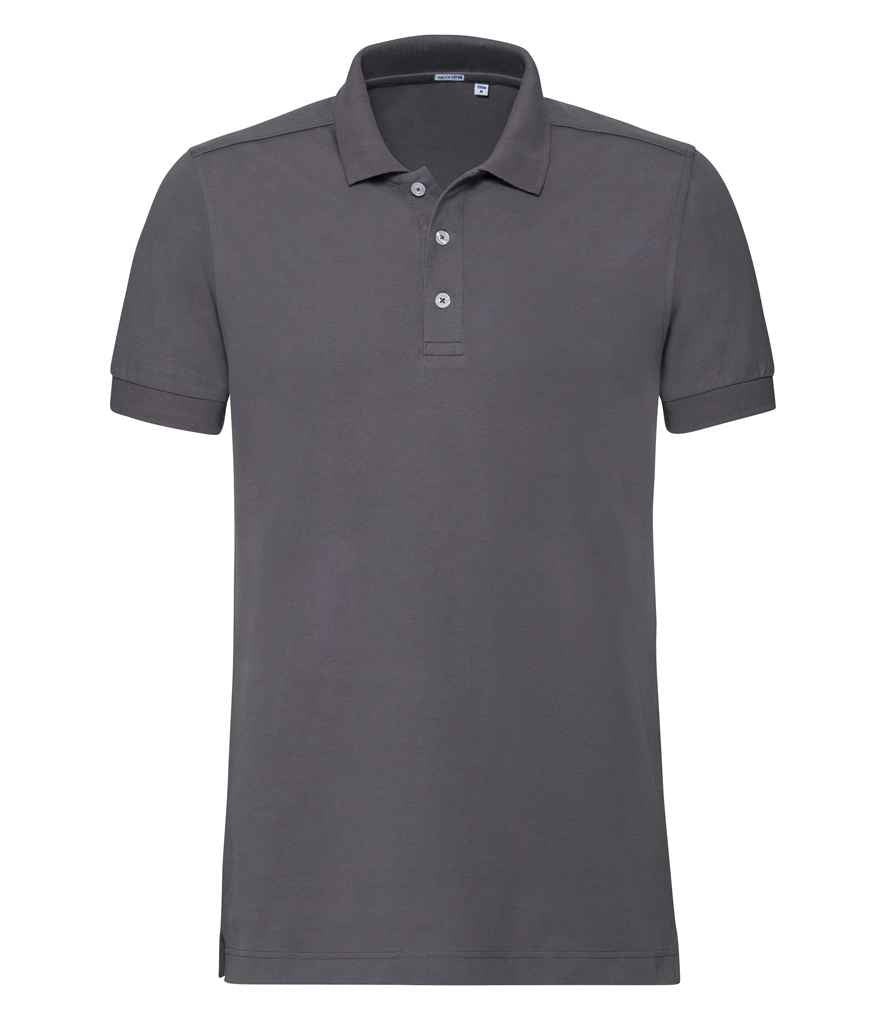 Russell Russell Athletic Stretch Piqué Polo Shirt Convoy Grey