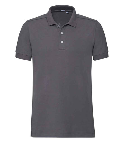 Russell Russell Athletic Stretch Piqué Polo Shirt Convoy Grey