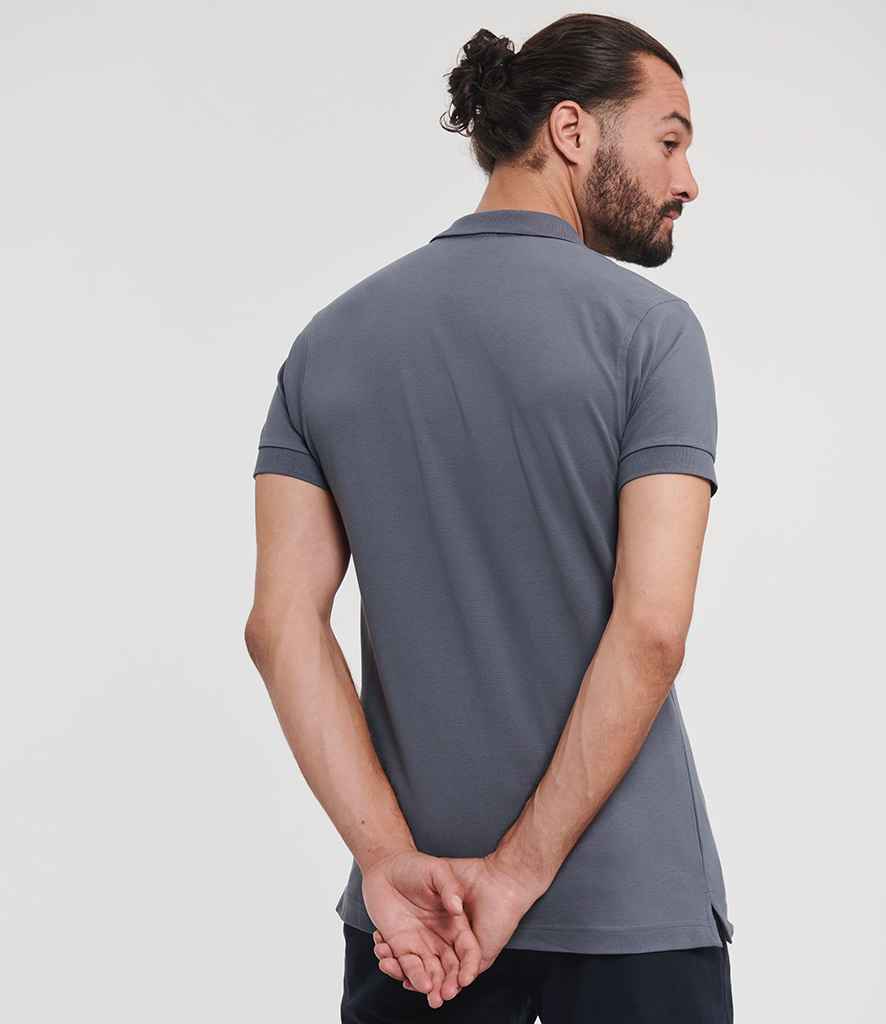 Russell Russell Athletic Stretch Piqué Polo Shirt Convoy Grey