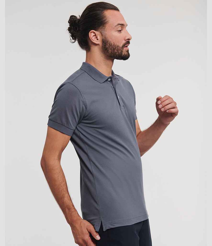 Russell Russell Athletic Stretch Piqué Polo Shirt Convoy Grey
