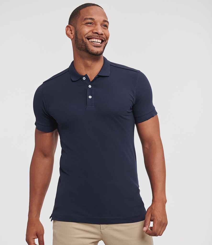Russell Russell Athletic Stretch Piqué Polo Shirt French Navy