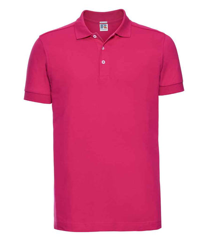 Russell Russell Athletic Stretch Piqué Polo Shirt Fuchsia
