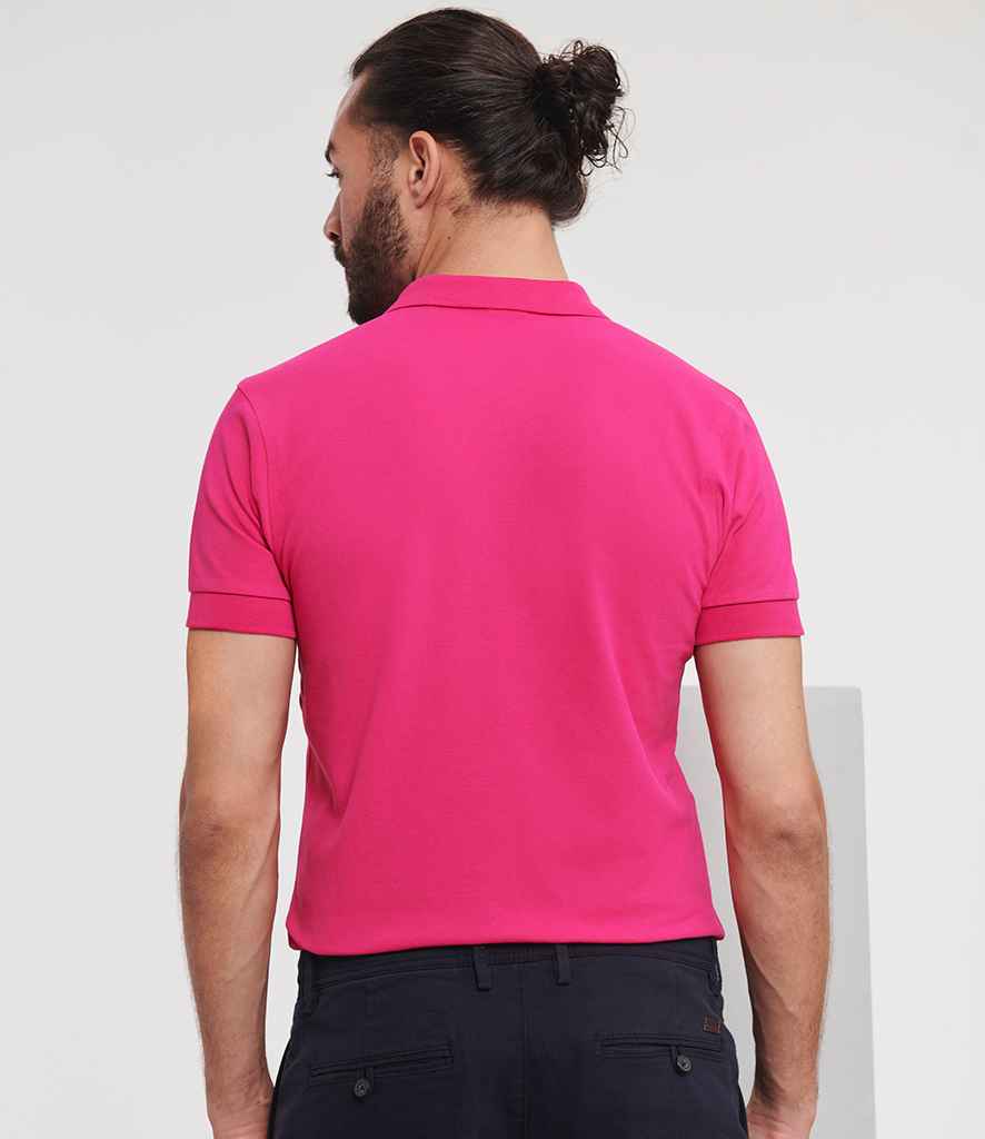 Russell Russell Athletic Stretch Piqué Polo Shirt Fuchsia