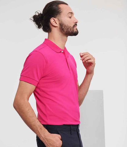 Russell Russell Athletic Stretch Piqué Polo Shirt Fuchsia
