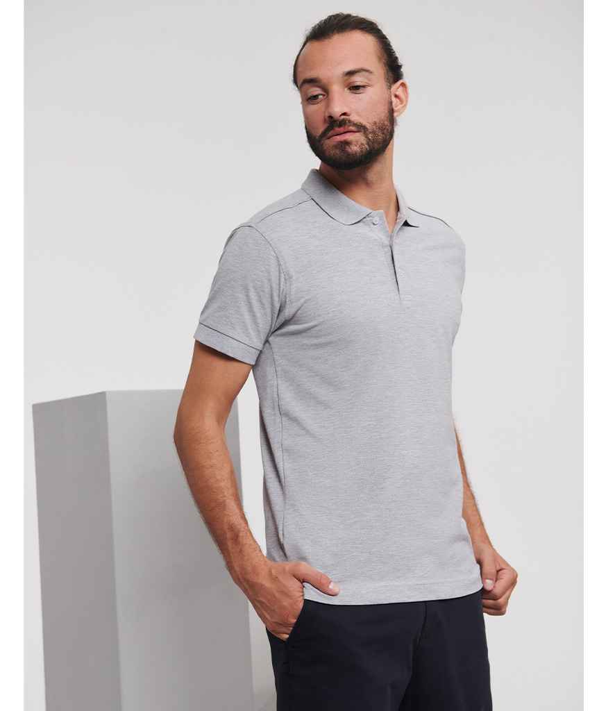 Russell Russell Athletic Stretch Piqué Polo Shirt Light Oxford