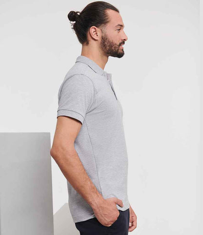 Russell Russell Athletic Stretch Piqué Polo Shirt Light Oxford