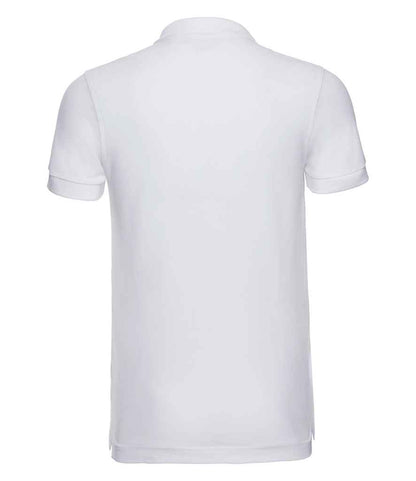 Russell Russell Athletic Stretch Piqué Polo Shirt White