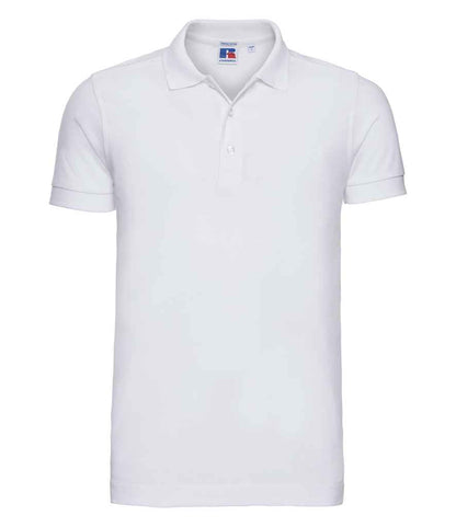 Russell Russell Athletic Stretch Piqué Polo Shirt White