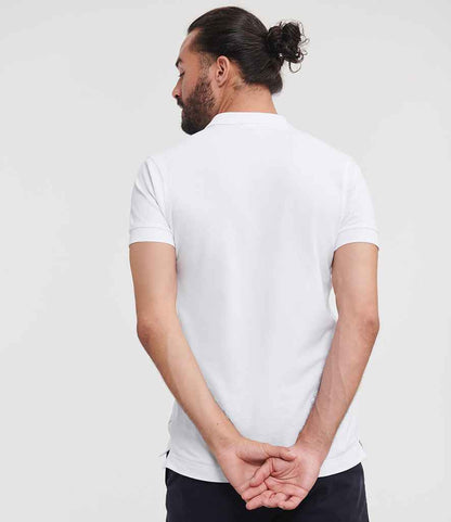Russell Russell Athletic Stretch Piqué Polo Shirt White