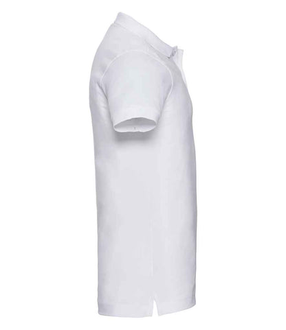 Russell Russell Athletic Stretch Piqué Polo Shirt White
