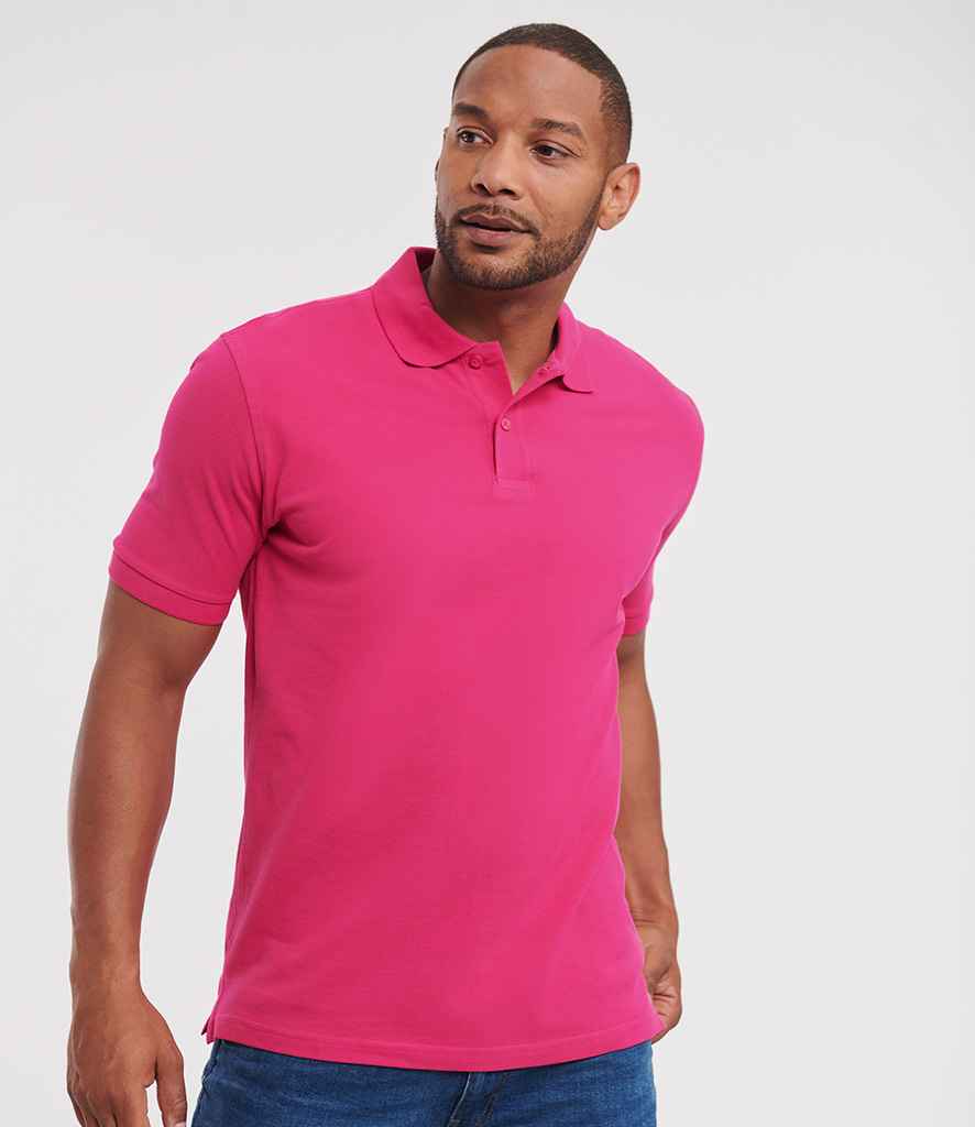Russell Russell Athletic Classic Cotton Piqué Polo Shirt Fuchsia