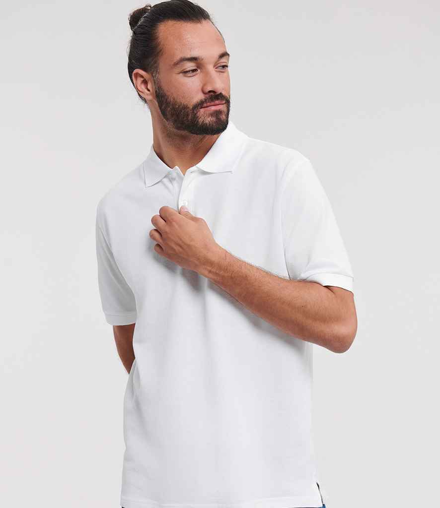 Russell Russell Athletic Classic Cotton Piqué Polo Shirt White
