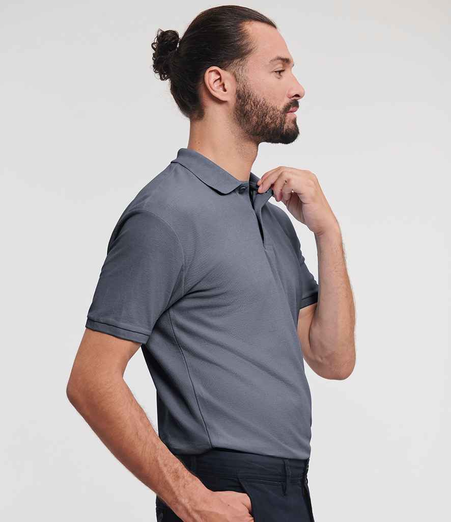 Russell Russell Athletic Authentic Eco Piqué Polo Shirt Convoy Grey