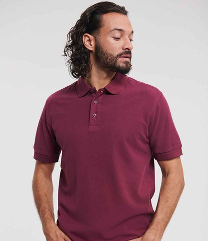 Russell Russell Athletic Ultimate Cotton Piqué Polo Shirt Burgundy
