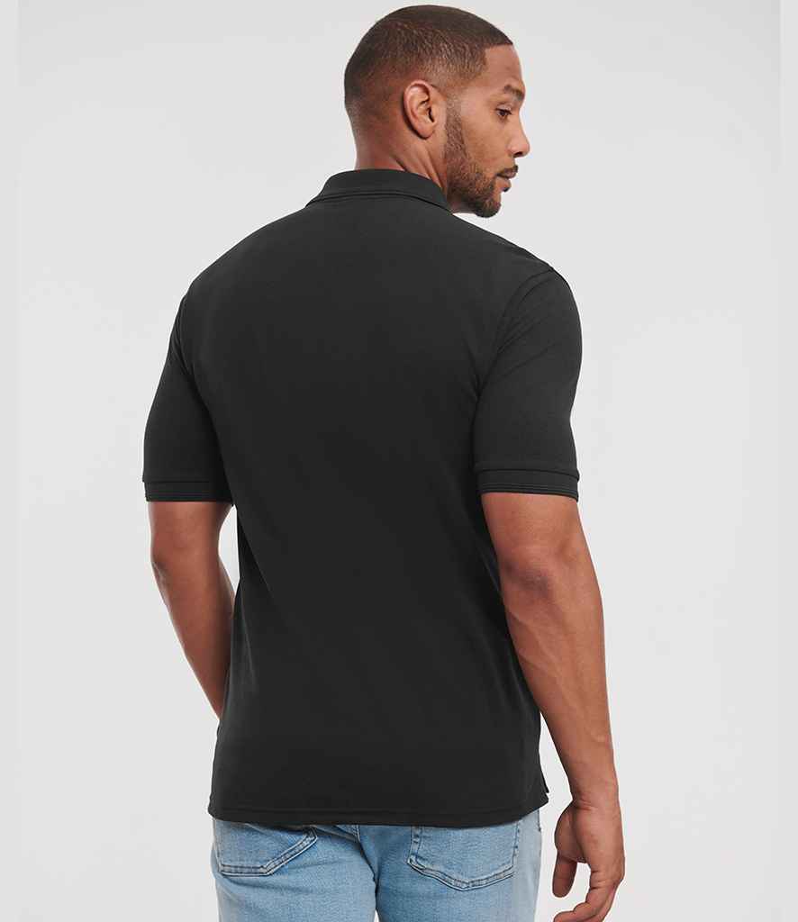 Russell Russell Athletic Hardwearing Poly/Cotton Piqué Polo Shirt Black