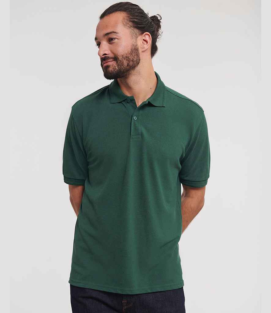 Russell Russell Athletic Hardwearing Poly/Cotton Piqué Polo Shirt Bottle Green