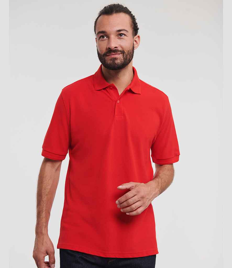 Russell Russell Athletic Hardwearing Poly/Cotton Piqué Polo Shirt Bright Red
