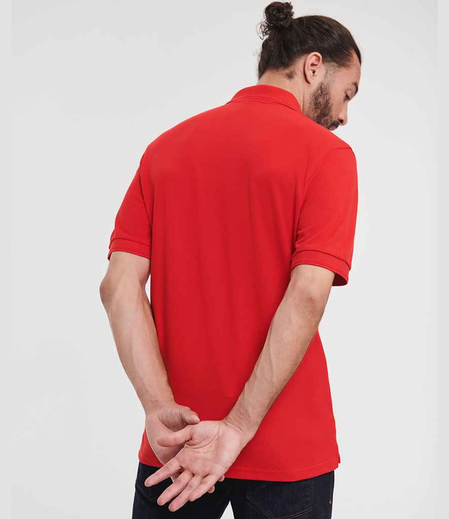 Russell Russell Athletic Hardwearing Poly/Cotton Piqué Polo Shirt Bright Red