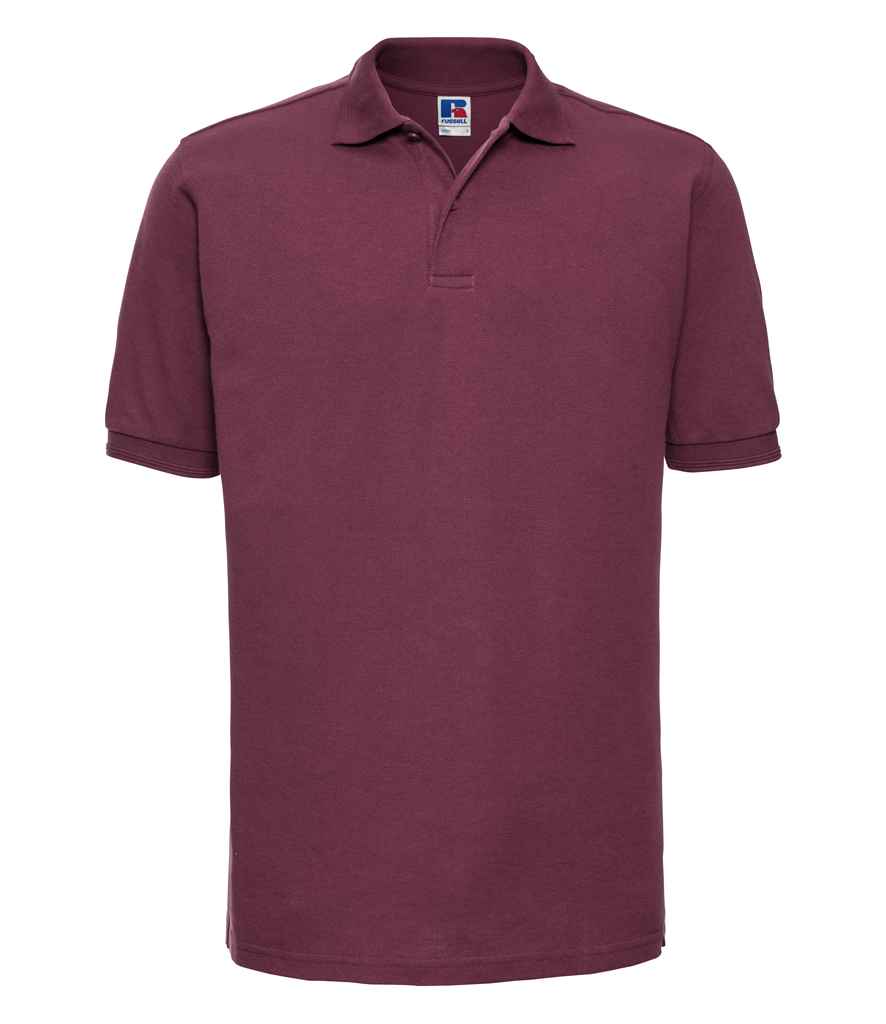 Russell Russell Athletic Hardwearing Poly/Cotton Piqué Polo Shirt Burgundy