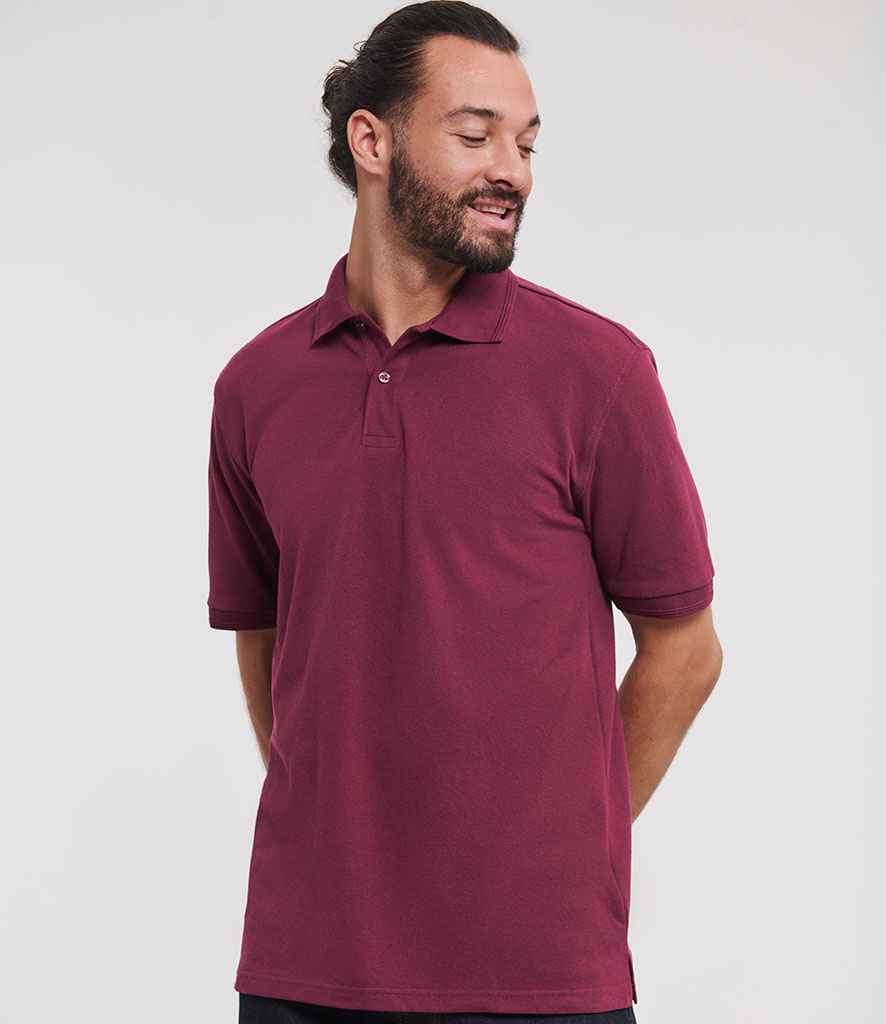 Russell Russell Athletic Hardwearing Poly/Cotton Piqué Polo Shirt Burgundy