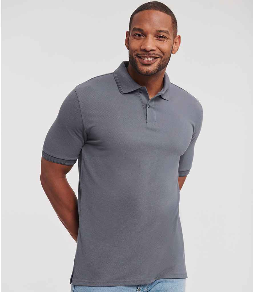 Russell Russell Athletic Hardwearing Poly/Cotton Piqué Polo Shirt Convoy Grey
