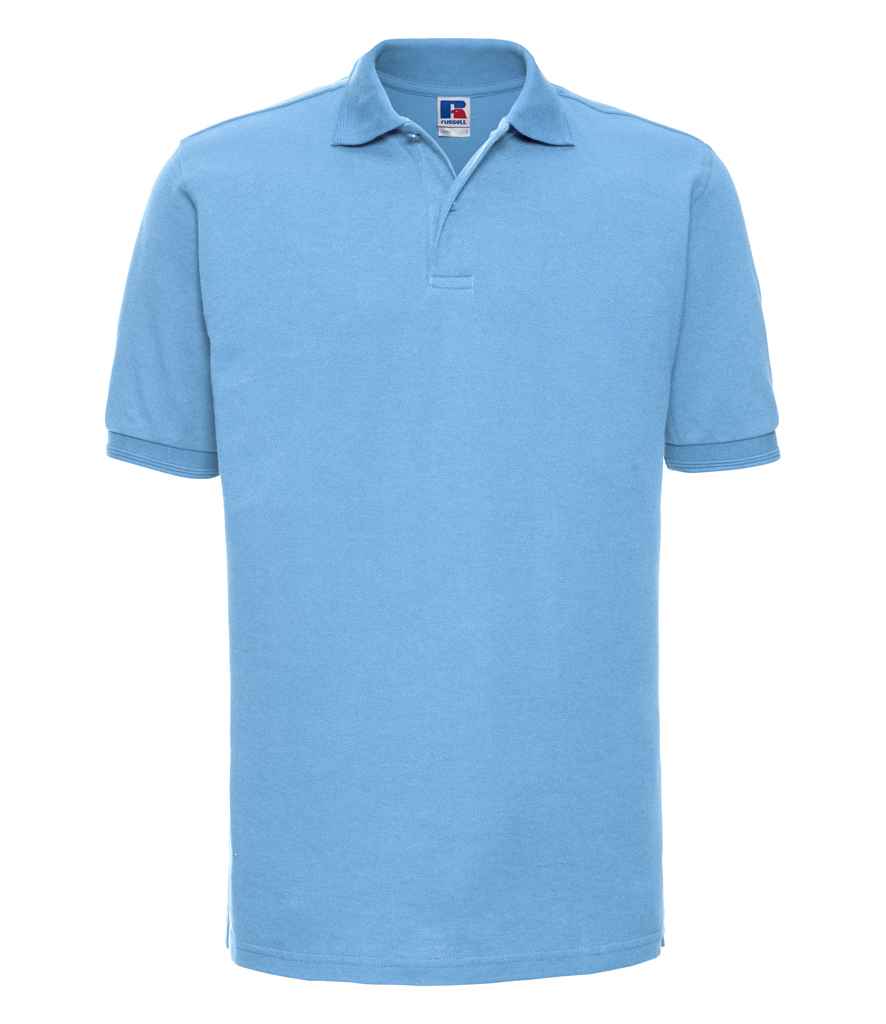 Russell Russell Athletic Hardwearing Poly/Cotton Piqué Polo Shirt Sky Blue