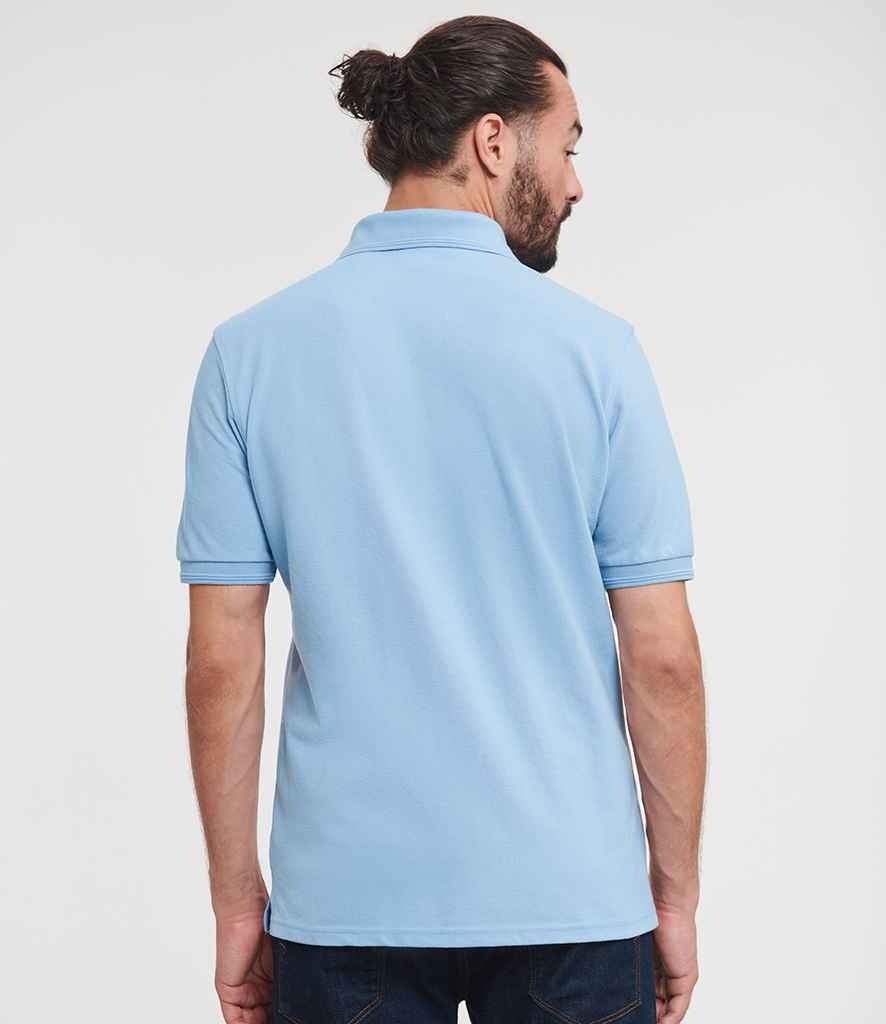 Russell Russell Athletic Hardwearing Poly/Cotton Piqué Polo Shirt Sky Blue
