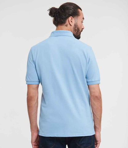 Russell Russell Athletic Hardwearing Poly/Cotton Piqué Polo Shirt Sky Blue