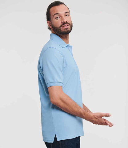 Russell Russell Athletic Hardwearing Poly/Cotton Piqué Polo Shirt Sky Blue