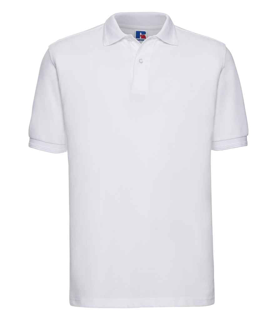 Russell Russell Athletic Hardwearing Poly/Cotton Piqué Polo Shirt White