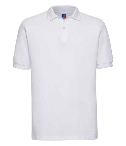Russell Russell Athletic Hardwearing Poly/Cotton Piqué Polo Shirt White