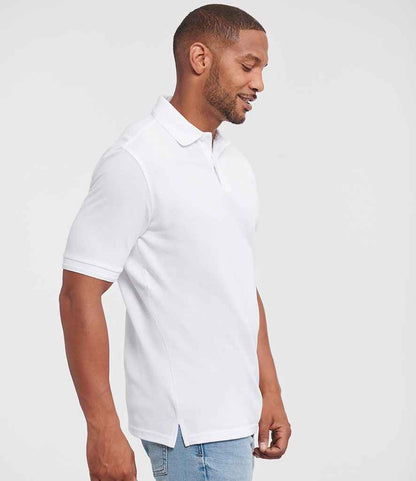 Russell Russell Athletic Hardwearing Poly/Cotton Piqué Polo Shirt White