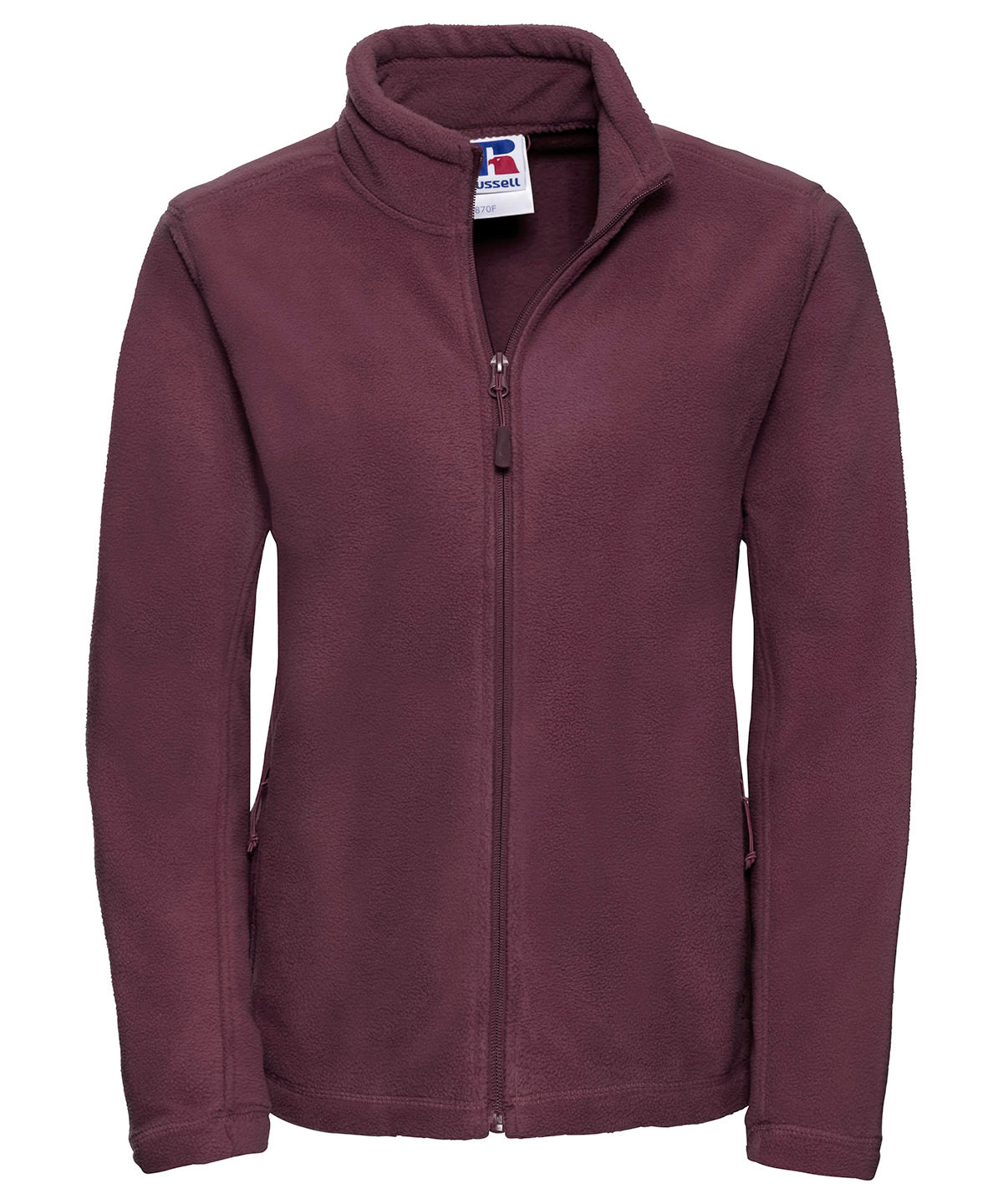 Russell Women's full-zip outdoor fleece Burgundy