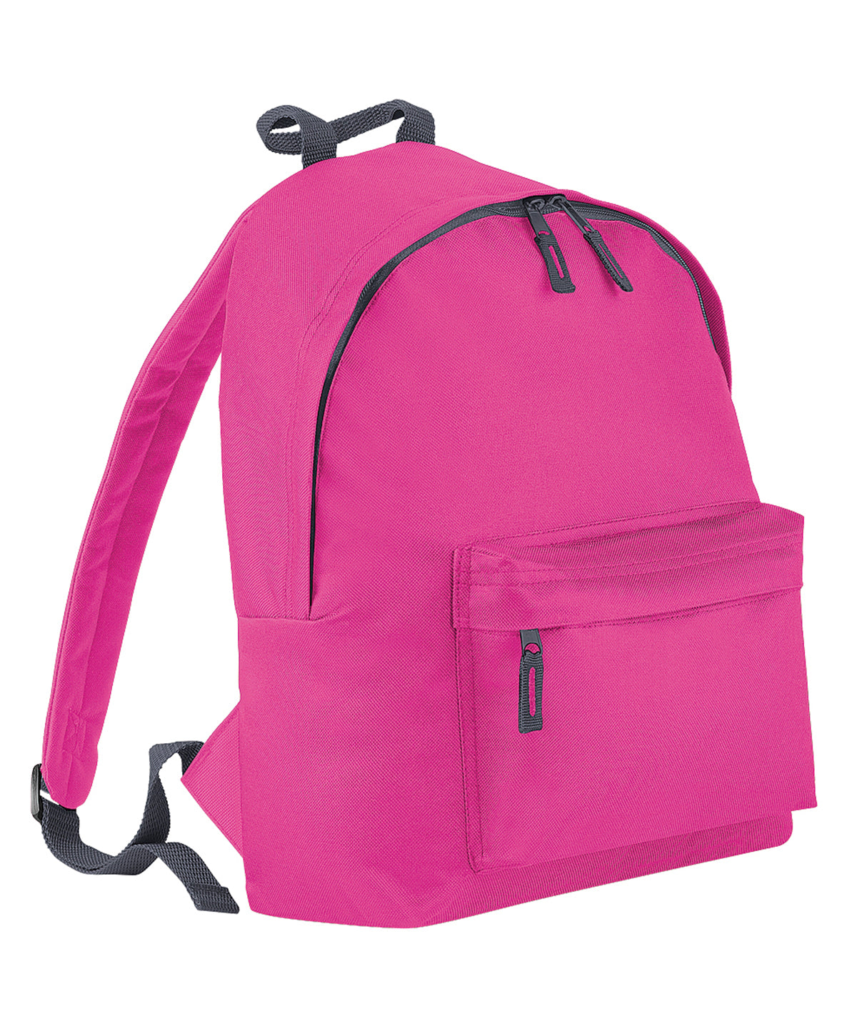 BagBase Junior fashion backpack Fuchsia/Graphite Grey