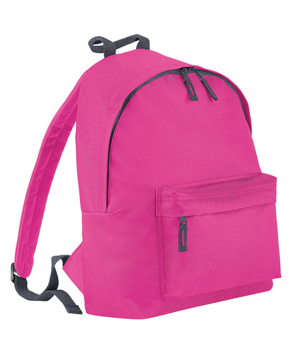BagBase Junior fashion backpack Fuchsia/Graphite Grey