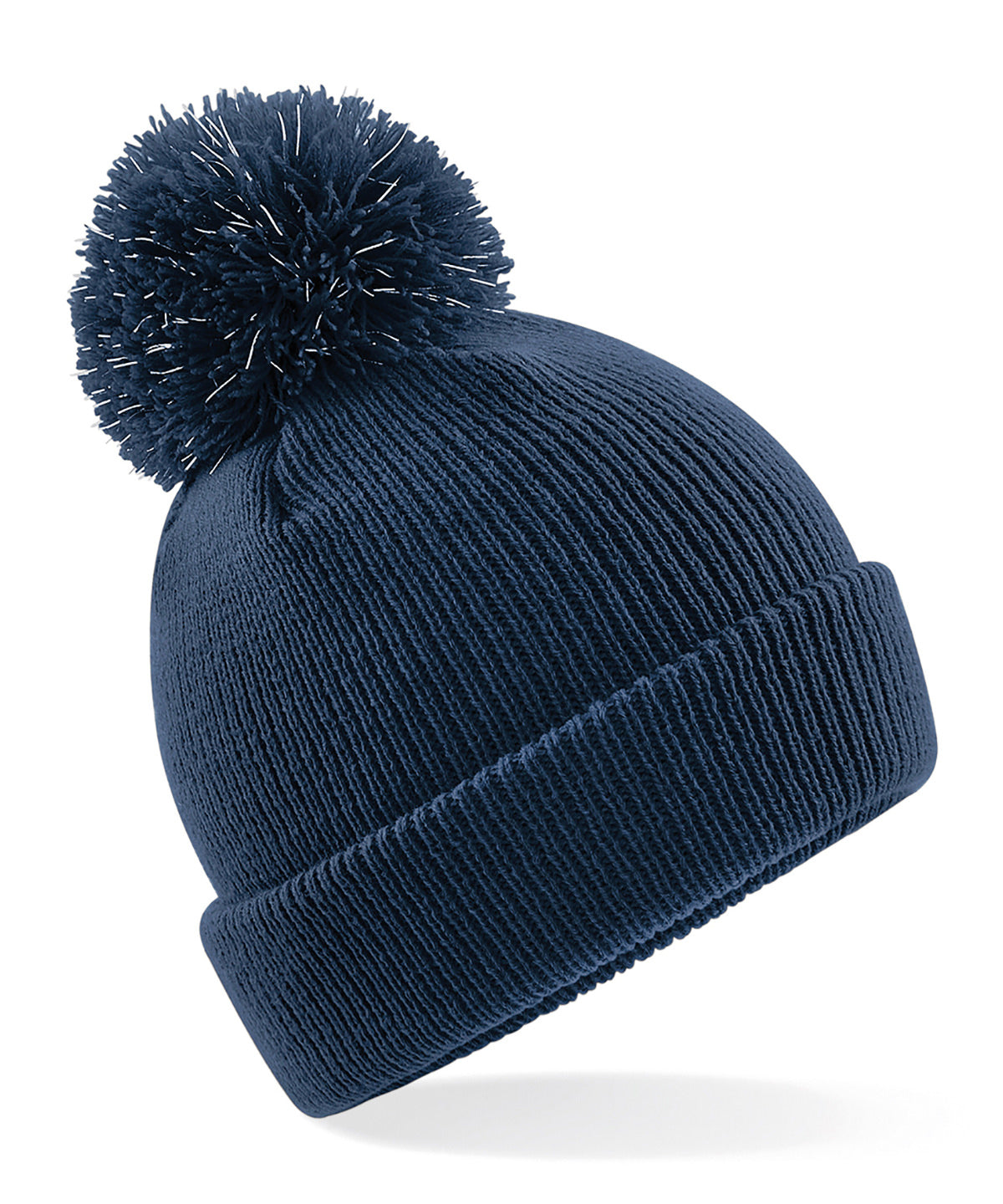 Beechfield Junior reflective bobble beanie French Navy