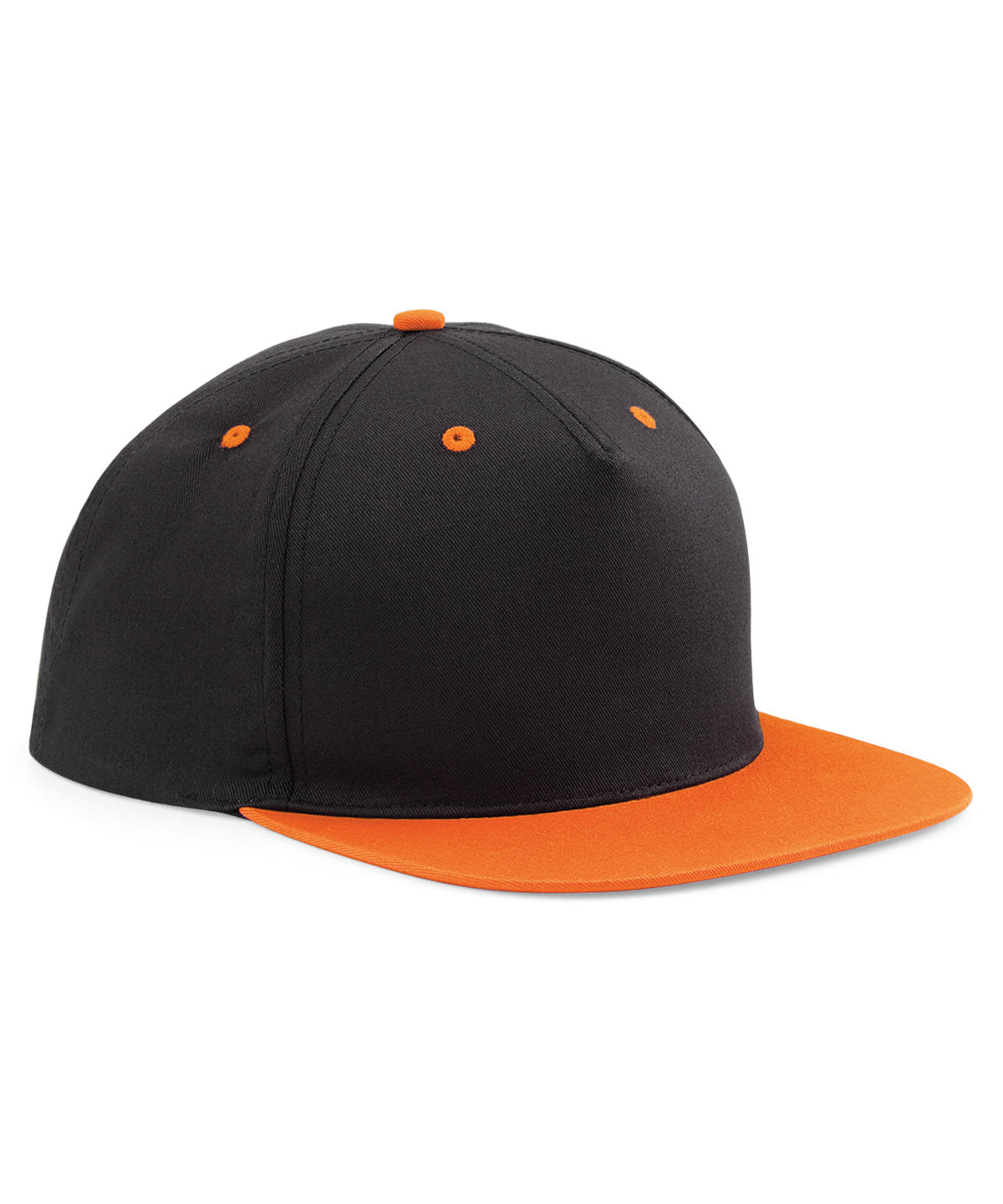 Beechfield 5-panel contrast snapback Black/Orange