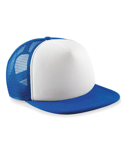 Beechfield Junior vintage snapback trucker Bright Royal/White