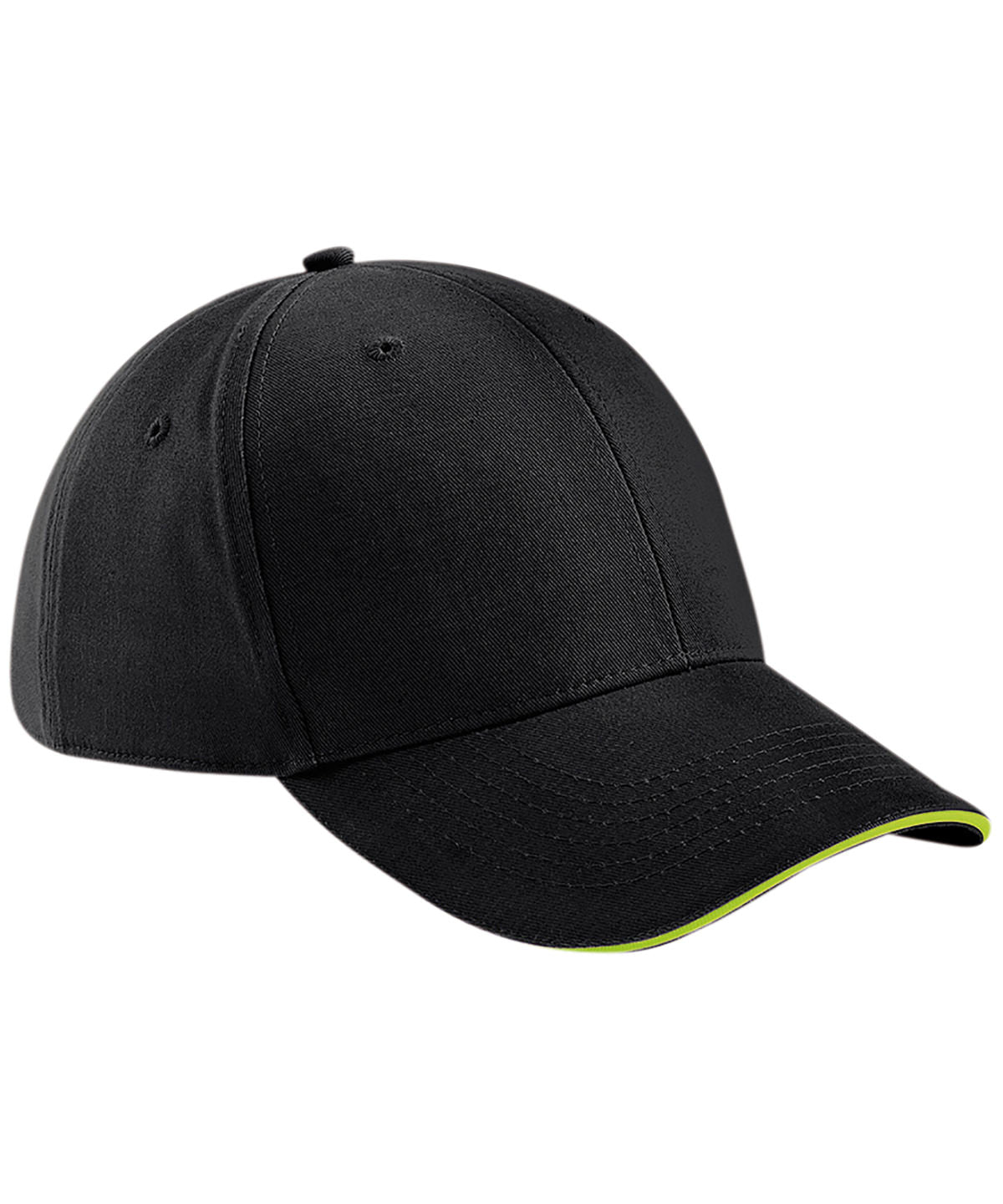 Beechfield Athleisure 6-panel cap Black/Lime Green