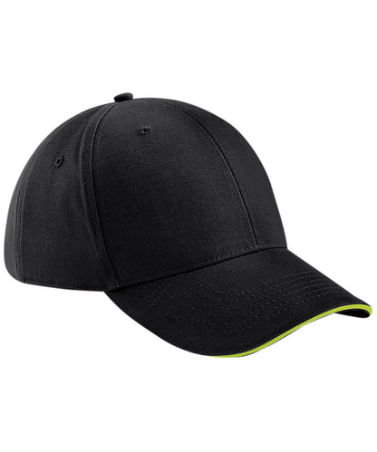 Beechfield Athleisure 6-panel cap Black/Lime Green