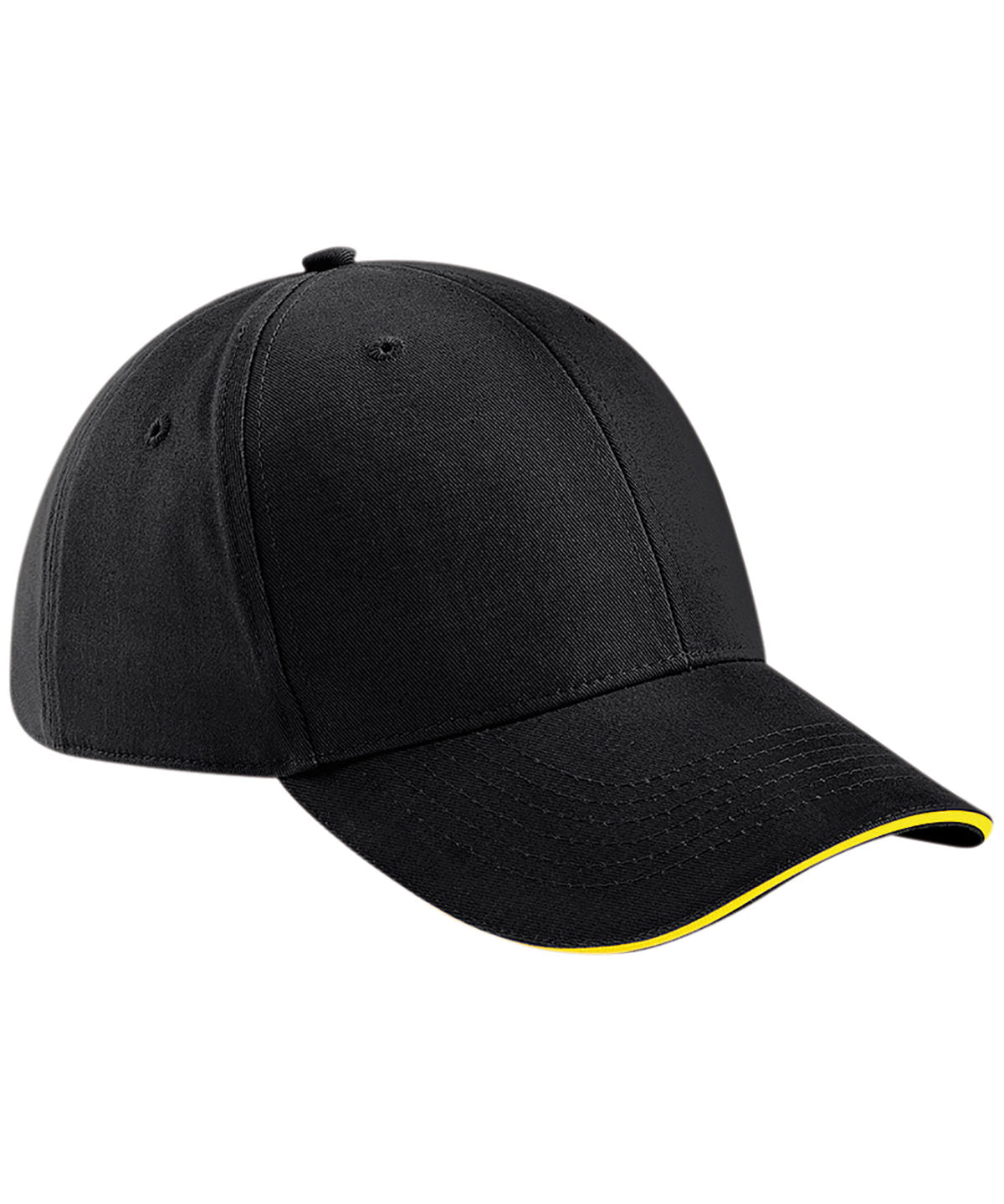 Beechfield Athleisure 6-panel cap Black/Yellow