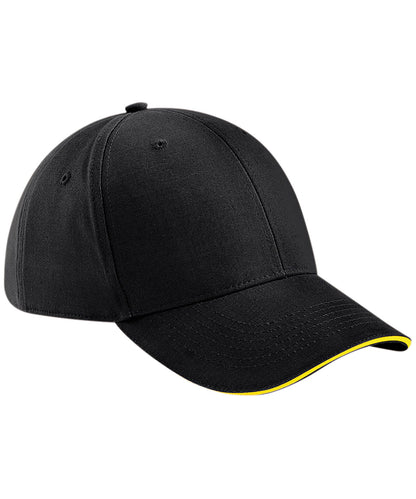 Beechfield Athleisure 6-panel cap Black/Yellow
