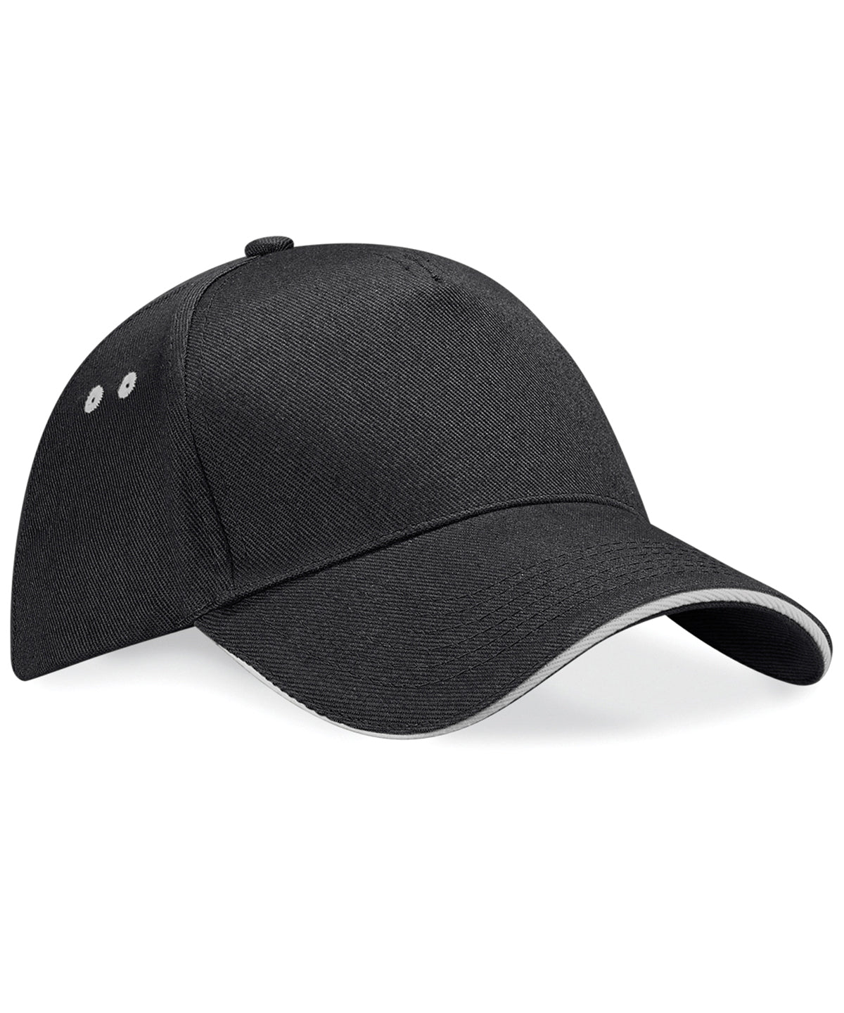 Beechfield Ultimate 5-panel cap - sandwich peak Black/Light Grey