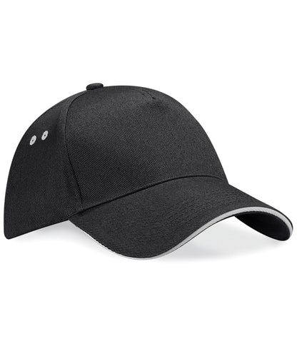 Beechfield Ultimate 5-panel cap - sandwich peak Black/Light Grey