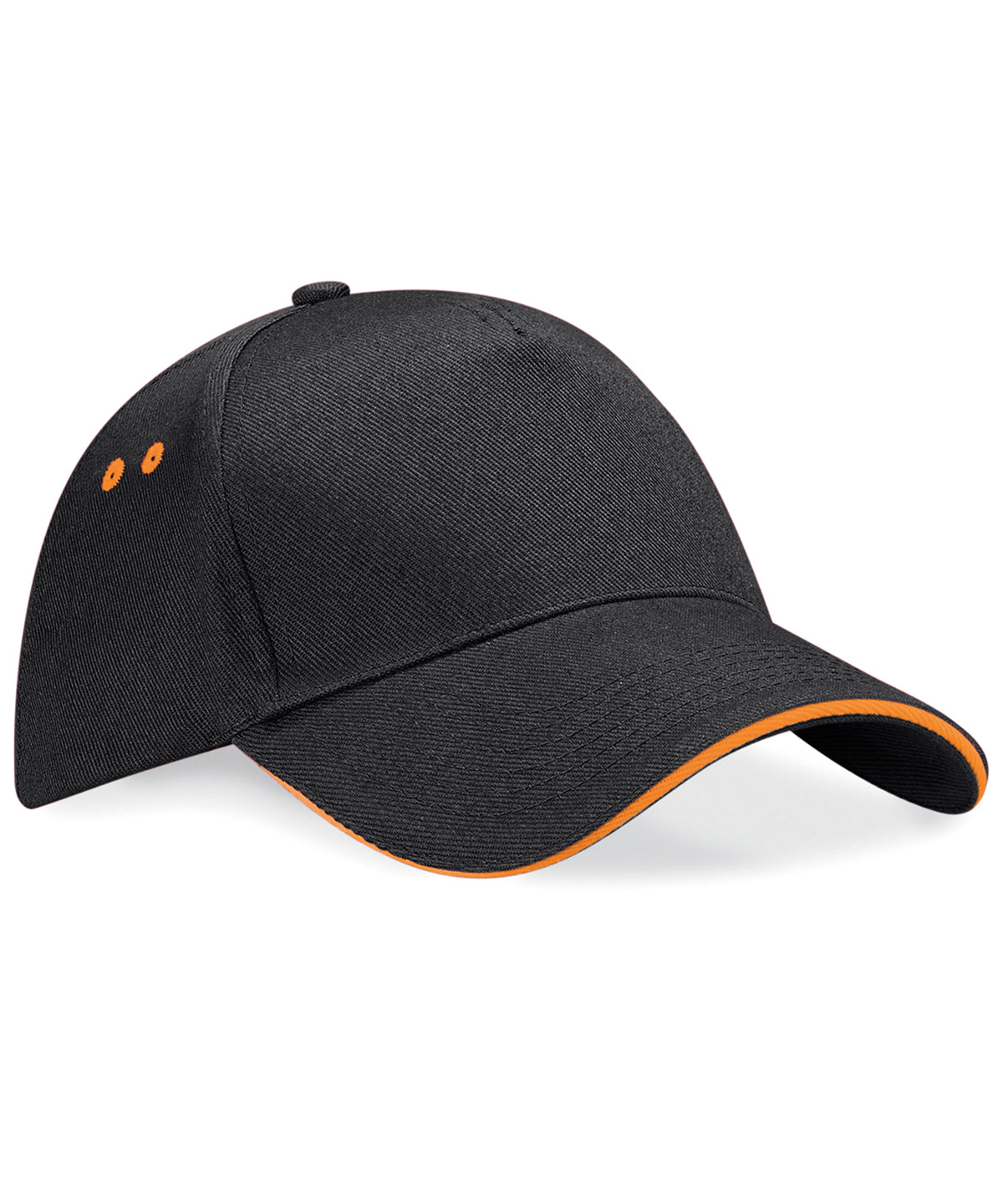 Beechfield Ultimate 5-panel cap - sandwich peak Black/Orange